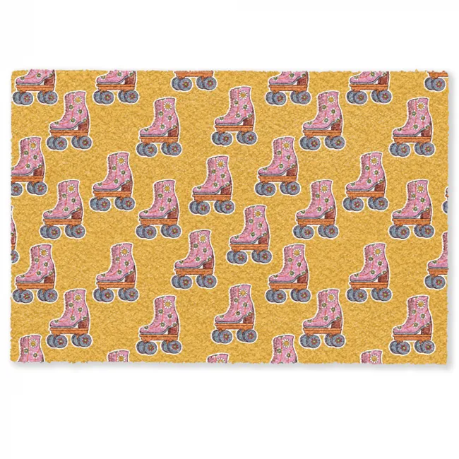 Geel - Rolschaatsen - Patroon Deurmat klein 898 -zkaufland3d