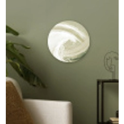 Abstract - Penseelstreken - Golven - Groen Wandcirkel kunststof plaat 5mm dik klein -sfeer3