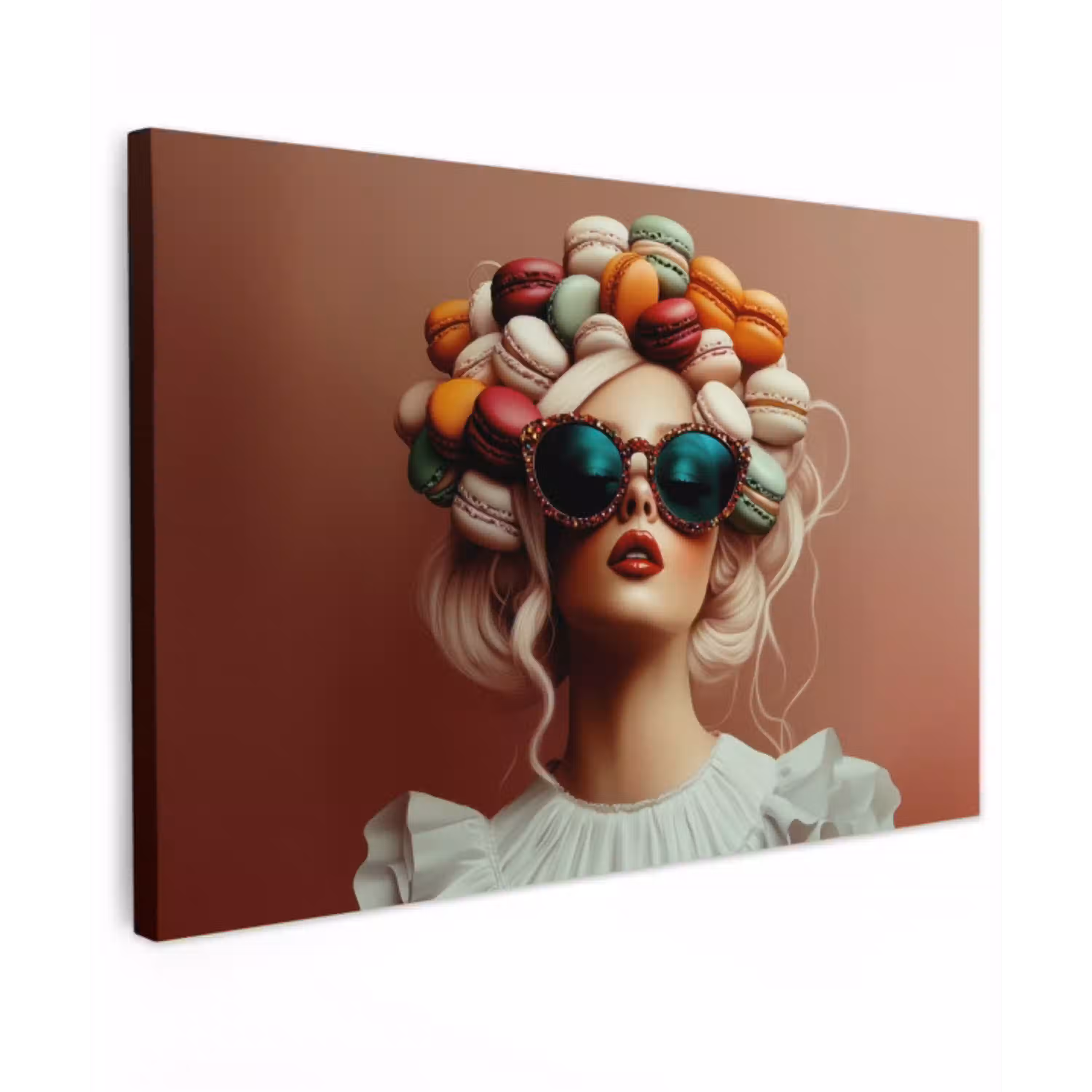 Vrouw - Macarons - Bril canvas 2cm klein -z3d