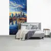 Zonsondergang Frankfurt - Stad - Skyline - Water fotobehang vinyl groot -slaapkamer