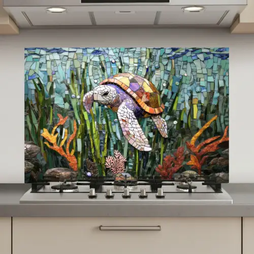 Schildpad - Zeewier - Mozaïek keuken achterwand spatscherm klein -3d_website