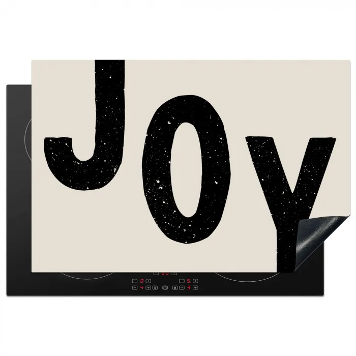 Kerst - Quote - Joy - Zwart - Feestdagen Inductie beschermer vinyl 3mm klein -3d