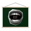 Mond - Groen - Illustratie - BLAH BLAH textielposter latten blank klein -3d