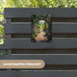 Doorkijk - Bloemen - Natuur - Rozenboog tuinposter los doek klein -sfeer3
