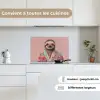 Luiaard - Bloemenprint - Bril - Roze keuken achterwand spatscherm klein -sfeer4_FR