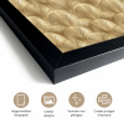 Patroon - Waaier -  Goud fotolijst zwart zonder passe partout klein 224 -sfeer2