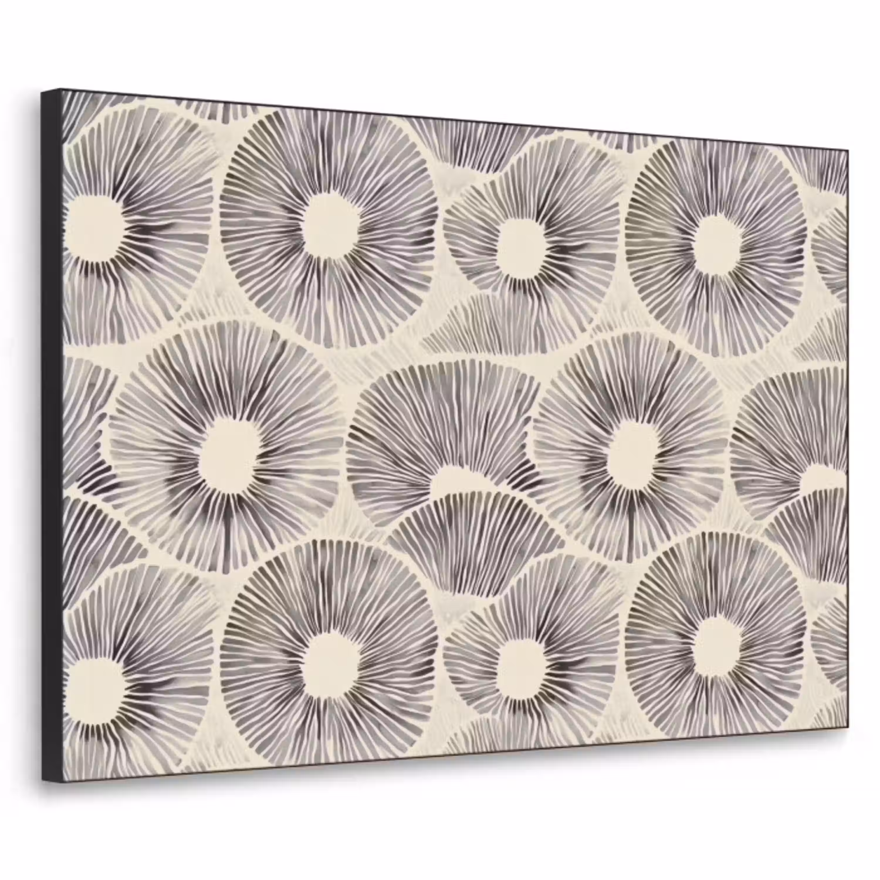 Cirkels - Patroon - Zwart Textielframe zwart klein 947 -3d
