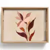 Bloemen - Blaadjes - Minimalistisch - Roze Dienblad Rechthoek middel -z3d_shopping