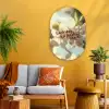 Bloesems - Zonlicht - Quote - Wit Wandcirkel Ovaal Glas middel -sfeer4