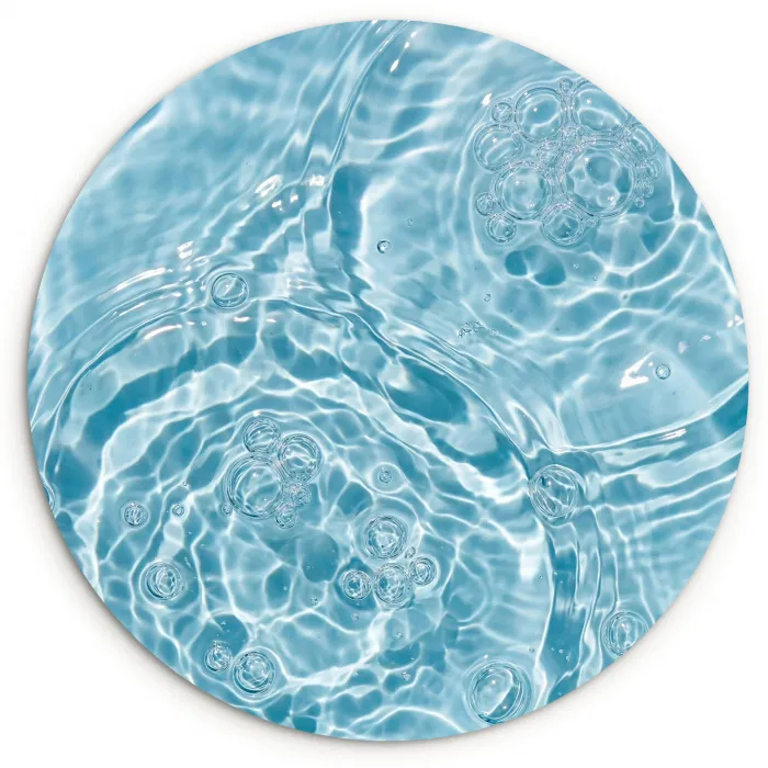 Water - Blauw - bubbels Wandcirkel kunststof plaat 5mm dik klein -3d