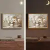 Vaas - Bloemen - Kunst - Goud Light Box met batterij (Wandlamp) middel -sfeer3