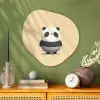 Panda - Beige - Minimalistisch Wandcirkel Organisch Plexiglas middel -sfeer2
