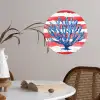 Koraal - Verfstructuur - Rood - Blauw Wandcirkel behangsticker klein -sfeer3