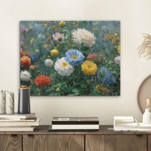 Close-up - Veld - Bloemen - Kleurrijk PET vilt klein -sfeer1