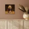 Leeuw - Geschilderd - Abstract - Goud aluminium wit klein -sfeer4