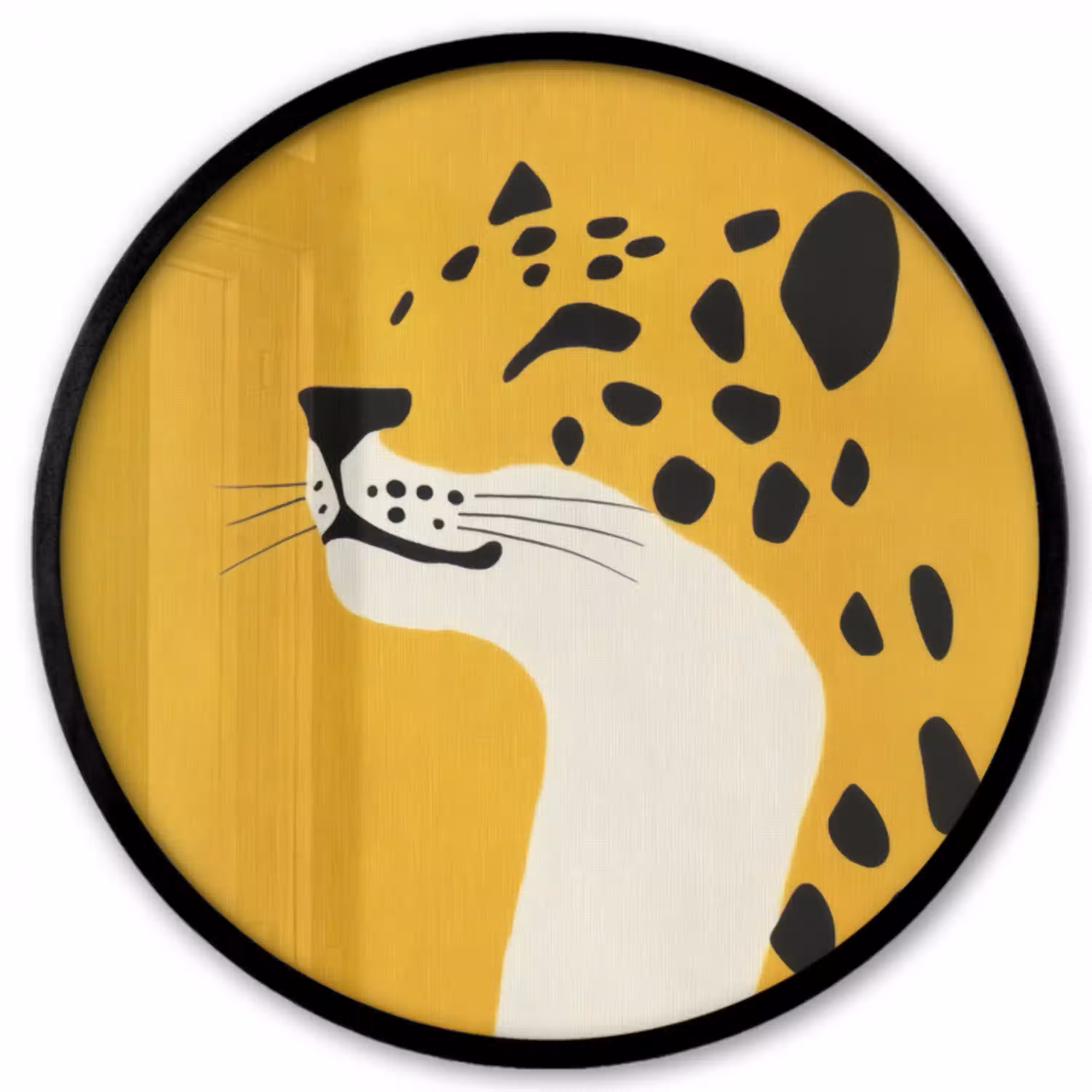 Cheetah - Illustratie - Geel Fotolijst rond zonder passe partout klein -3d