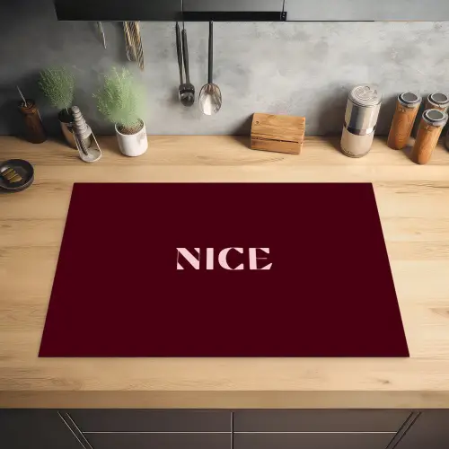 Nice - Bordeaux - Roze Inductie beschermer vinyl 3mm klein -sfeer5