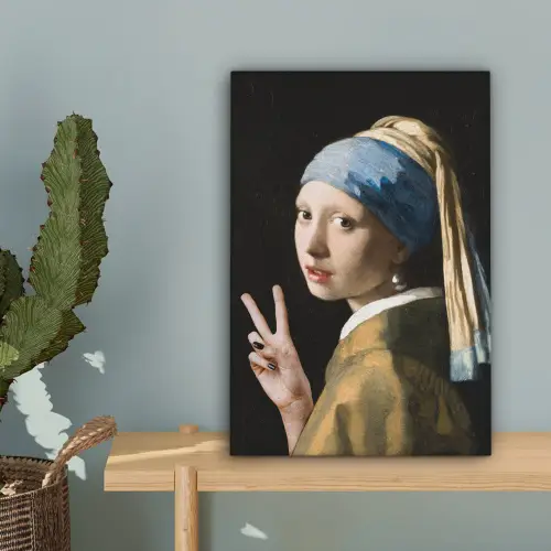 Meisje met de parel - Johannes Vermeer - Peace canvas 2cm klein -sfeer4