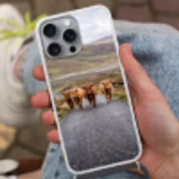 Schotse Hooglanders - Weg - Landschap - Kudde Hoesje iPhone 16 Pro Max met koord klein -sfeer3