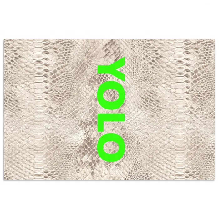 YOLO - Groen - Neon - Slangenprnt poster papier klein -3d