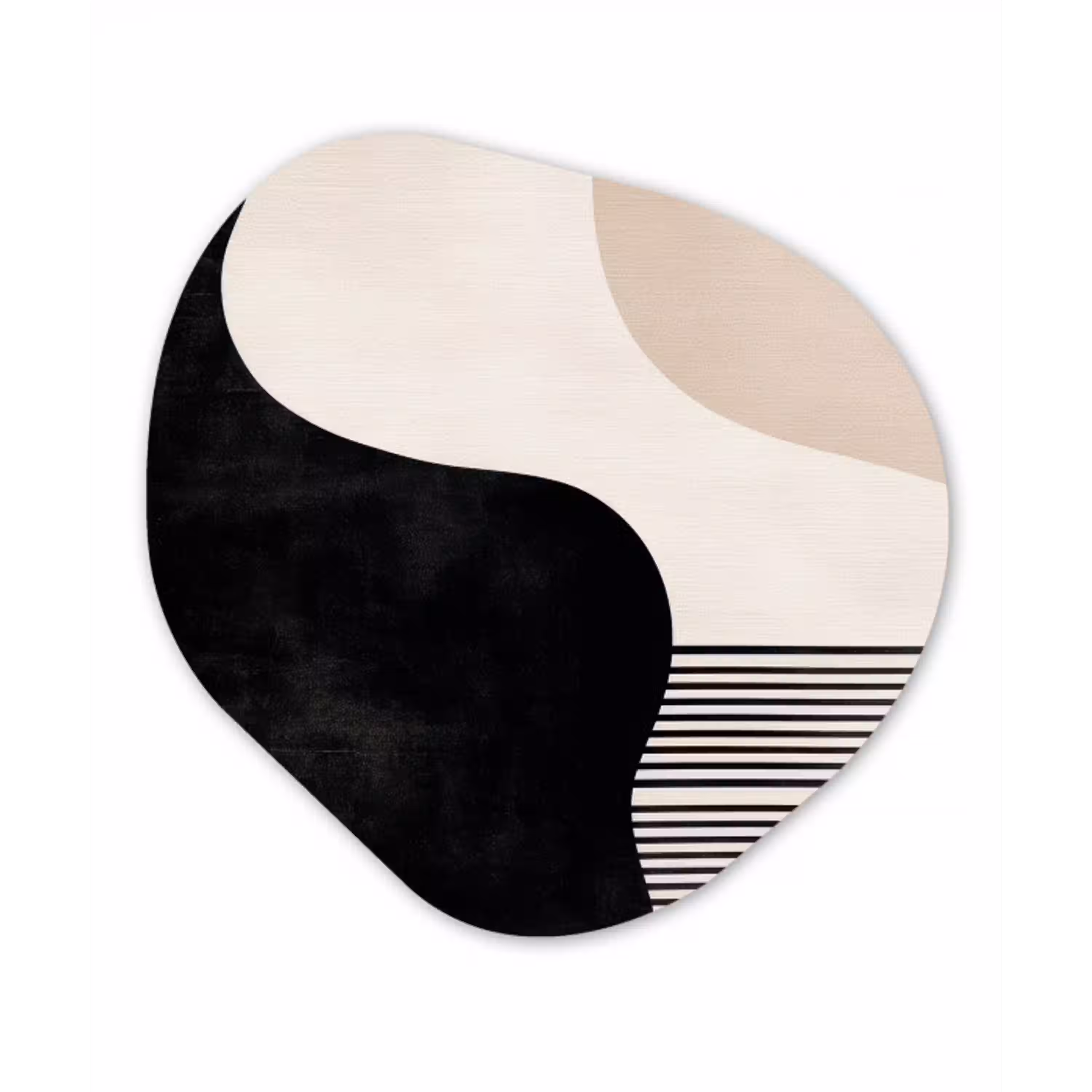 Abstract - Japandi - Beige - Modern Wandcirkel Organisch Plexiglas middel -3d