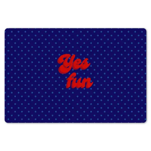 Yes fun - Rood - Blauw - Stippen Placemat vinyl groot -zzsfeer1_Kitchenyeah-website