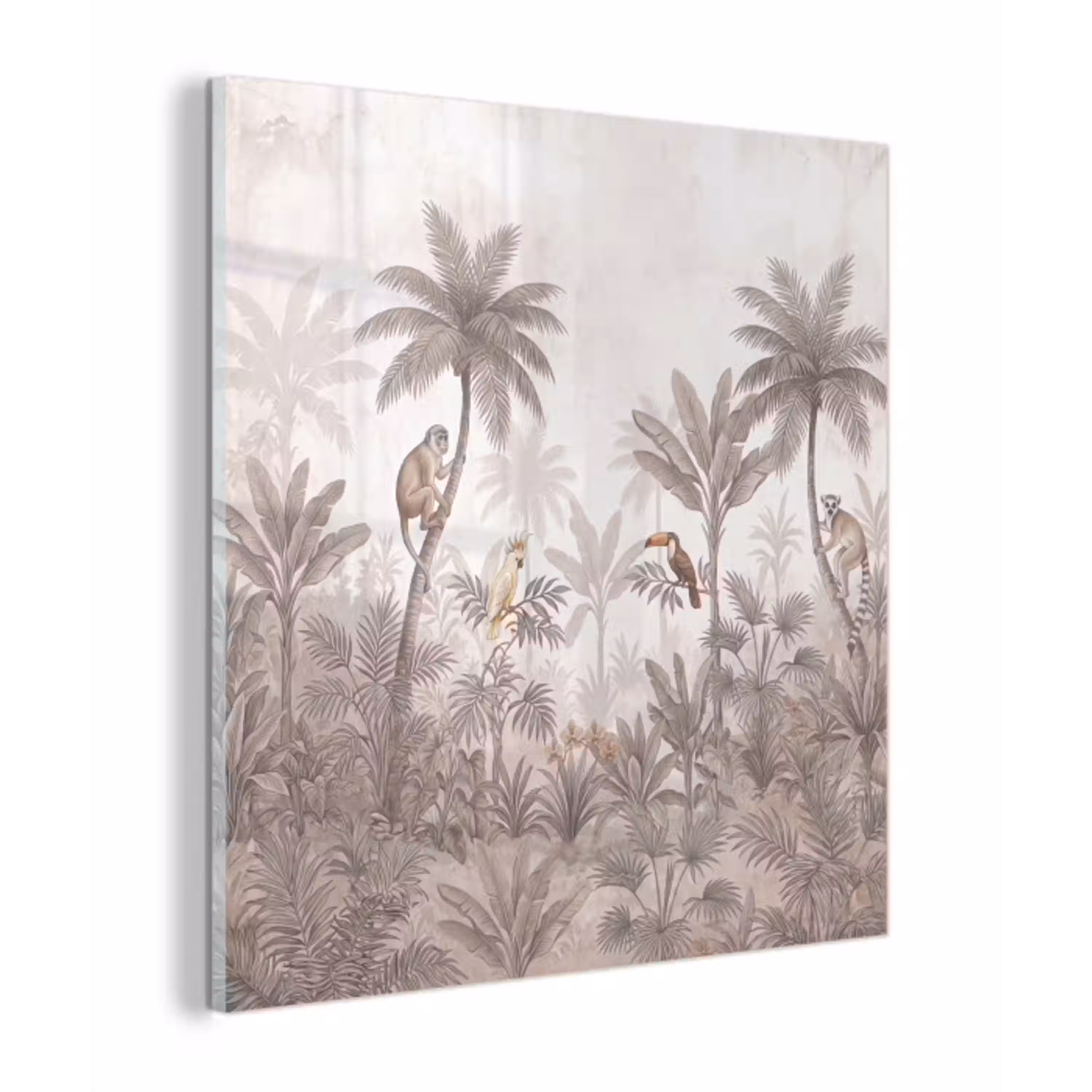 Jungle - Dieren - Palmbomen plexiglas 5mm klein -z3d