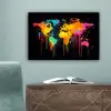 Wereldkaart - Verf - Kleurrijk - Graffiti - Wereld canvas 2cm klein -sfeer4