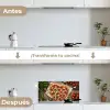 Pizza - Hart - Pepperoni - Tomaat keuken achterwand spatscherm klein -voor_na_ES