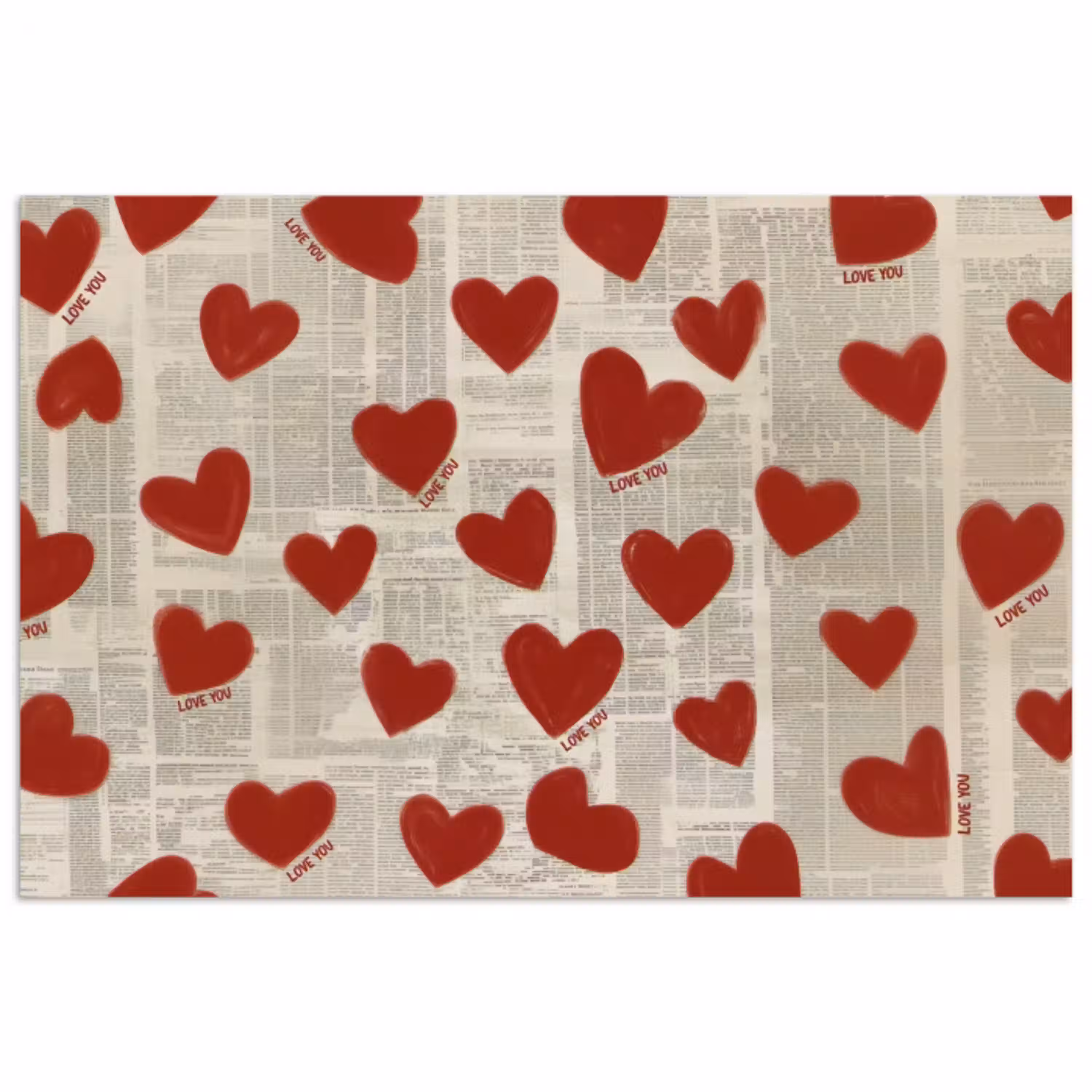 Hartjes - Krant - Loveyou poster papier klein -3d