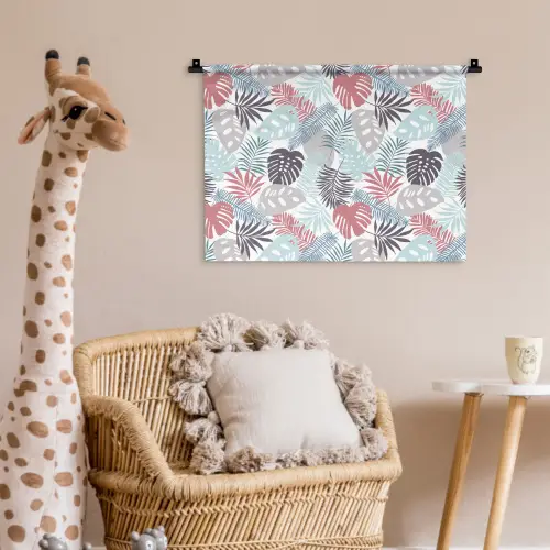 Monstera - Pastel - Bladeren - Tropical Wandkleed katoen klein -wsfeer5_kind