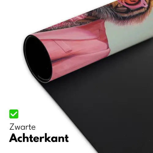 Tijger - Strik - Jasje - Roze Muismat XXL klein -sfeer2
