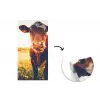 Koe - Zonsondergang - Bloemen - Gras - Dieren fotobehang vinyl groot -3d