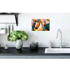 Tulpen - Kat - Kleurrijk Muursticker klein -keuken