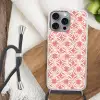 Roze - Bloemenmotief - Wit - Modern Hoesje iPhone 16 Pro Max met koord klein 804 -sfeer4