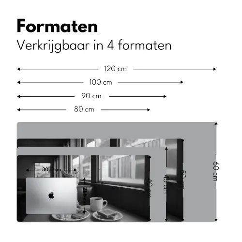 Kat - Koffie - Brood - Zwart Muismat XXL klein -sfeer5