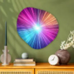 Abstract - Light - Burst - Modern - Colorful Wandcirkel Organisch Aluminium middel -sfeer2
