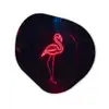 Flamingo - Roze - Neon - Licht Wandcirkel Organisch Aluminium middel -3d