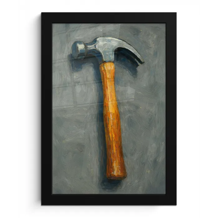 Hamer - Schilderij - Gereedschap fotolijst zwart zonder passe partout klein -3d