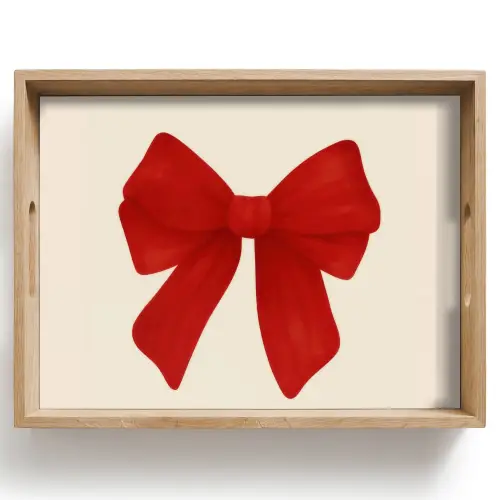 Strik - Symmetrisch - Rood - Lint Dienblad Rechthoek middel -z3d_shopping