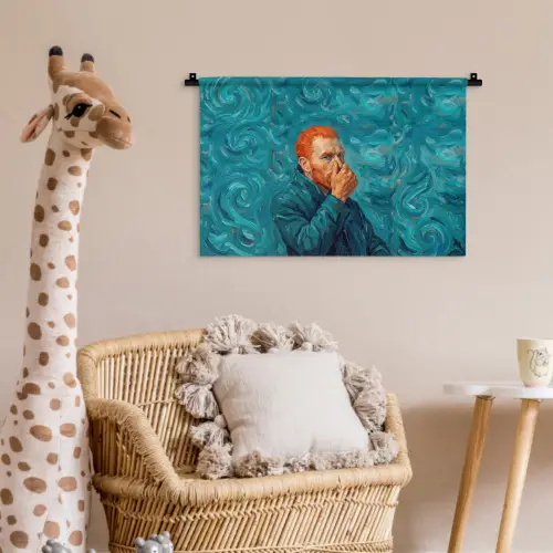 Portret - Klassiek - Blauw Wandkleed katoen klein -wsfeer5_kind