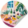 Tafel - Wijn - Fruit Wandcirkel behangsticker klein -3d