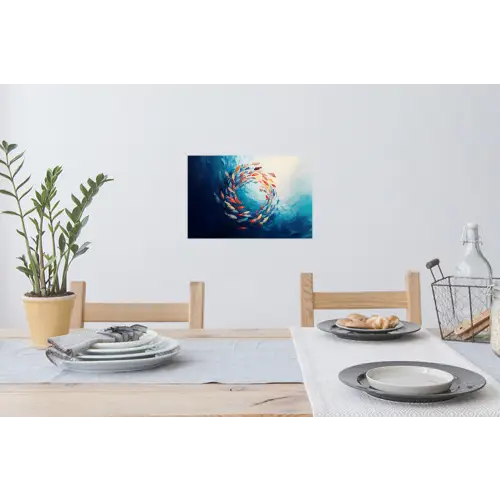 Zee - Vissen - Kleurrijk - Dynamisch Muursticker klein -eettafel