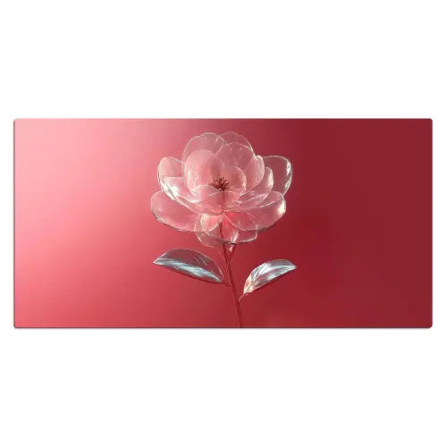 Sierlijk - Bloem - Roze - Glazen Muismat XXL klein -3d_leeg