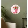Cowboylaarzen - Roze - Boeket - Bloemen Wandcirkel behangsticker klein -sfeer2