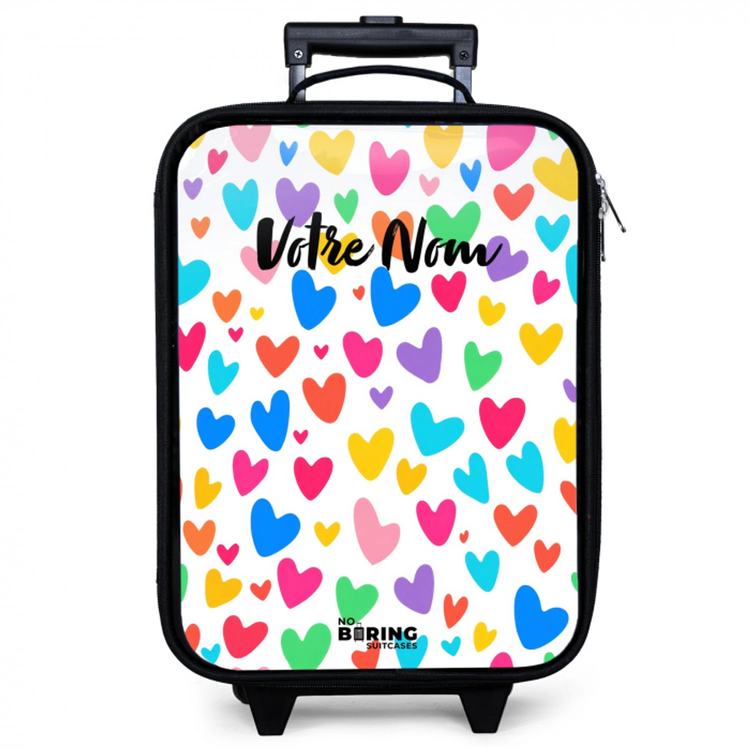 Gekleurde hartjes Kinderkoffer - Zwart klein -zzz_website3d