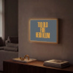 Too old for heidi klum - Geel - Blauw Light Box met batterij (Wandlamp) middel -sfeer1
