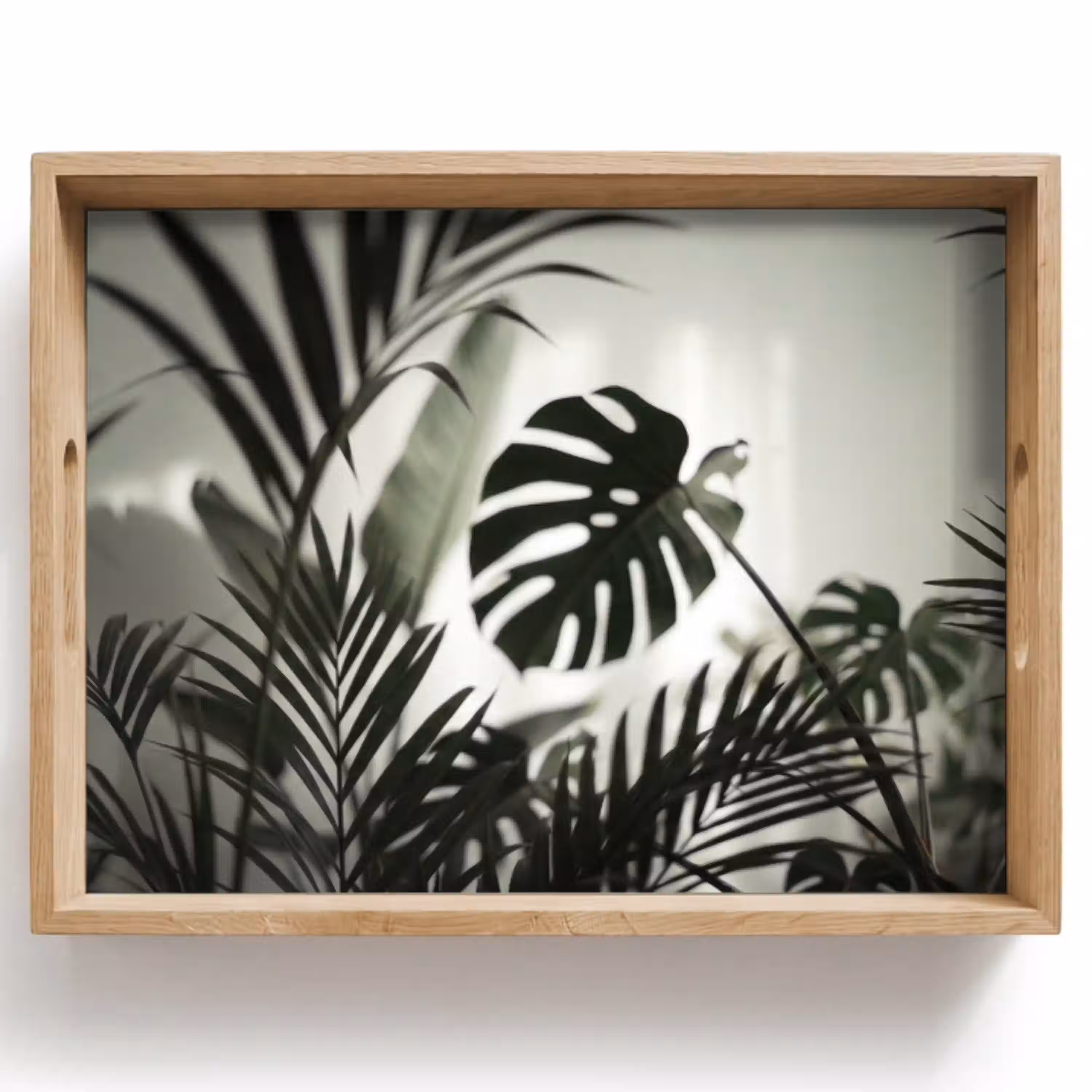 Planten - Bladeren - Natuur - Minimalistisch - Groen Dienblad Rechthoek middel -z3d_shopping