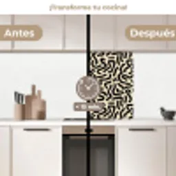Abstract - Lijnen - Zwart keuken achterwand 2 middel 865 -voor-na2_ES