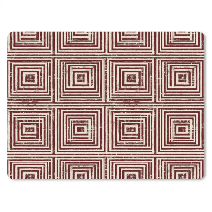 Geometrisch - Patroon - Rood muismat rubber klein 262 -3d